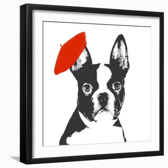 Red Beret Dog-Sd Graphics Studio-Framed Art Print