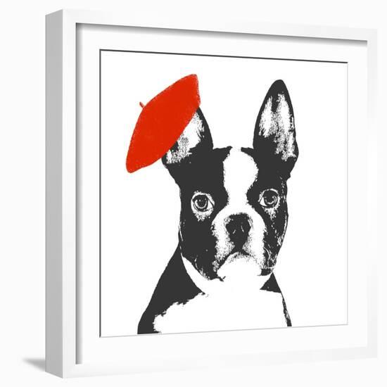 Red Beret Dog-Sd Graphics Studio-Framed Art Print