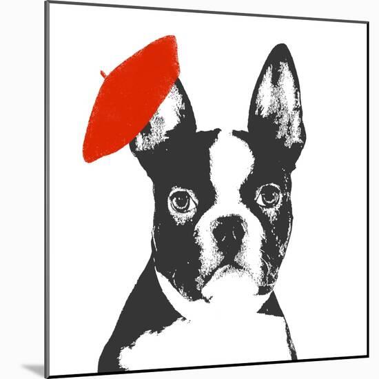 Red Beret Dog-Sd Graphics Studio-Mounted Art Print