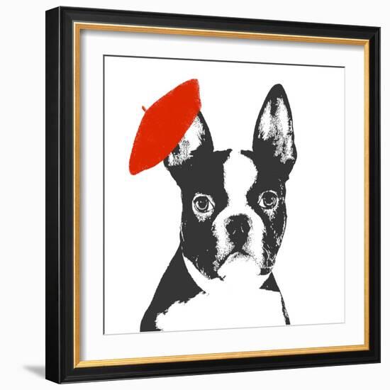 Red Beret Dog-Sd Graphics Studio-Framed Art Print