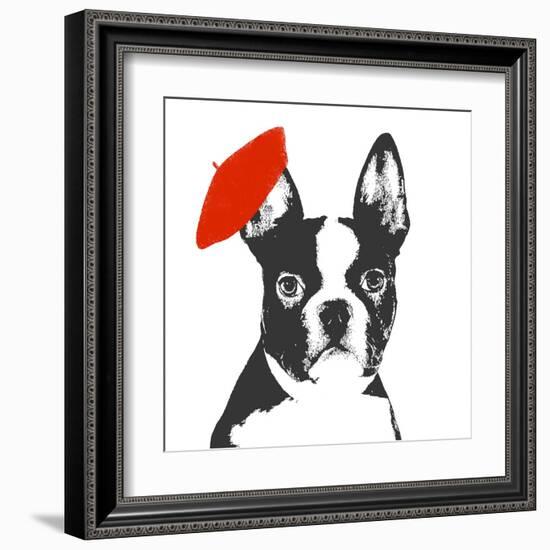 Red Beret Dog-Sd Graphics Studio-Framed Art Print