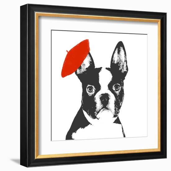 Red Beret Dog-Sd Graphics Studio-Framed Art Print