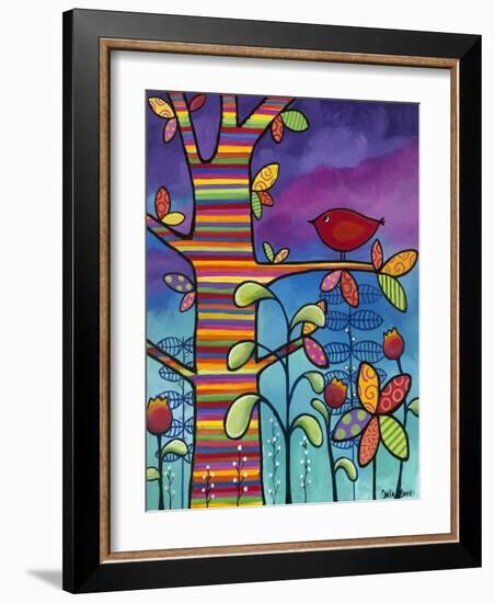 Red Bird 2-Carla Bank-Framed Giclee Print