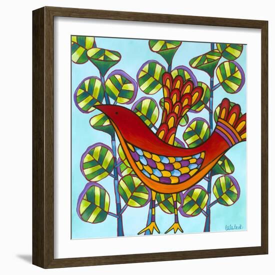 Red Bird-Carla Bank-Framed Giclee Print