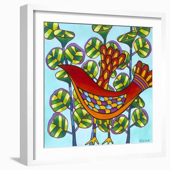 Red Bird-Carla Bank-Framed Giclee Print