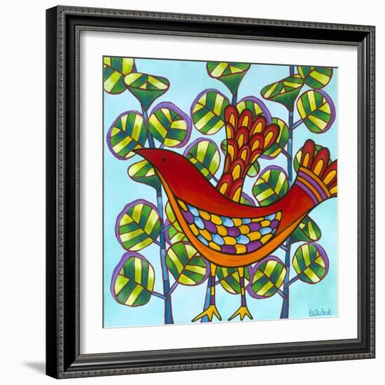 Red Bird-Carla Bank-Framed Giclee Print