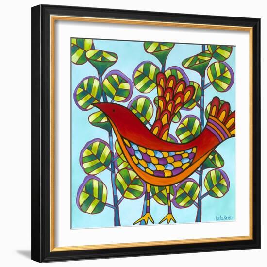 Red Bird-Carla Bank-Framed Giclee Print