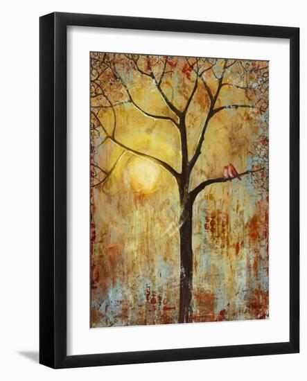 Red Birds Tree Tree of Life Wall Decor Print-Blenda Tyvoll-Framed Art Print