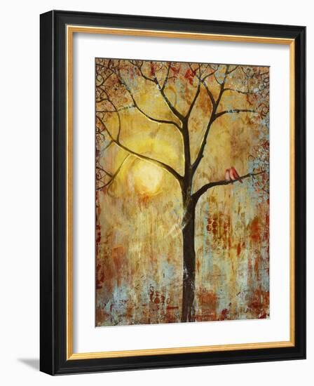 Red Birds Tree Tree of Life Wall Decor Print-Blenda Tyvoll-Framed Art Print