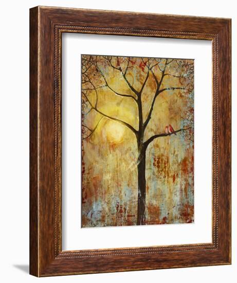 Red Birds Tree Tree of Life Wall Decor Print-Blenda Tyvoll-Framed Art Print