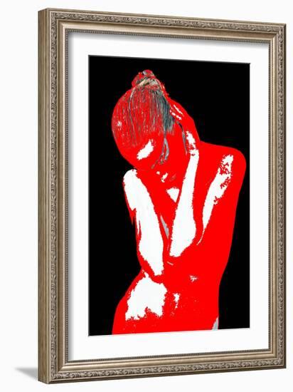 Red Black Drama-NaxArt-Framed Art Print