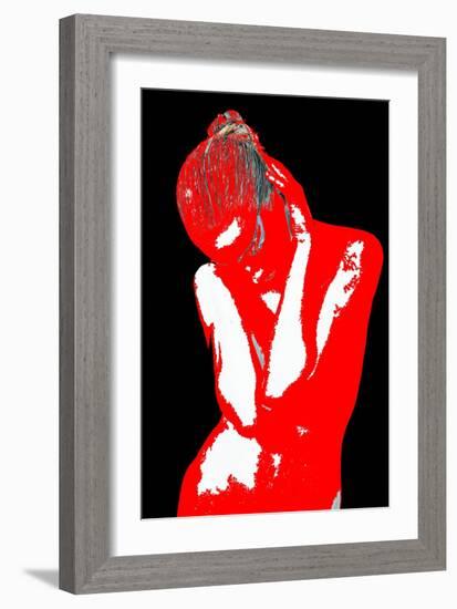 Red Black Drama-NaxArt-Framed Art Print