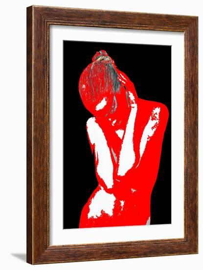 Red Black Drama-NaxArt-Framed Art Print