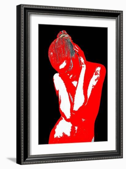 Red Black Drama-NaxArt-Framed Art Print