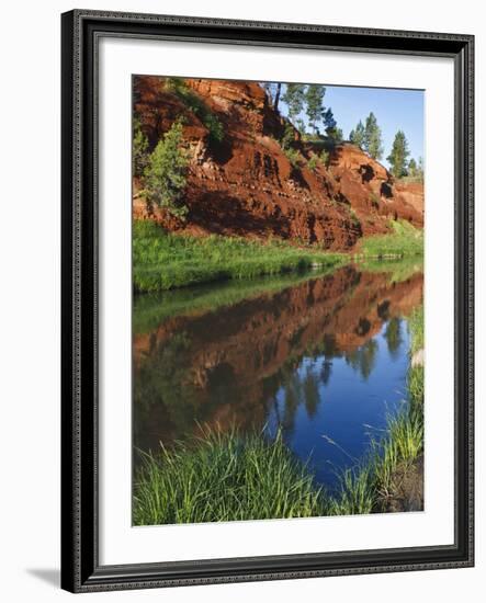 Red Bluffs on the Belle Fourche River Near Devil's Tower National Monument, Wyoming, Usa-Larry Ditto-Framed Photographic Print