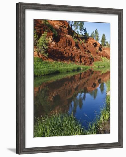 Red Bluffs on the Belle Fourche River Near Devil's Tower National Monument, Wyoming, Usa-Larry Ditto-Framed Photographic Print