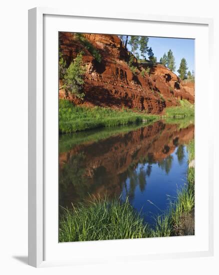 Red Bluffs on the Belle Fourche River Near Devil's Tower National Monument, Wyoming, Usa-Larry Ditto-Framed Photographic Print