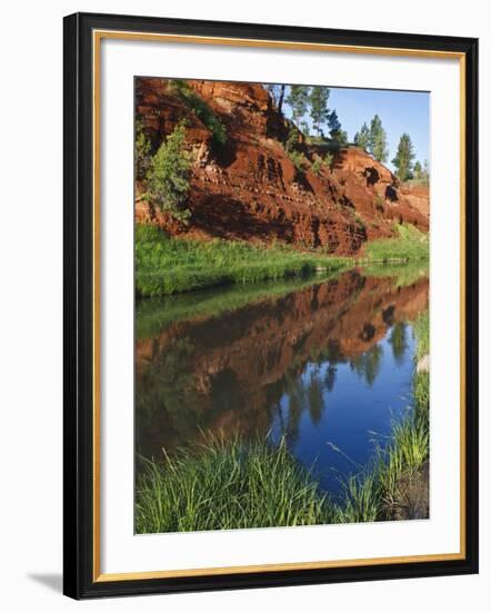 Red Bluffs on the Belle Fourche River Near Devil's Tower National Monument, Wyoming, Usa-Larry Ditto-Framed Photographic Print