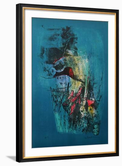 Red Boat and Hut II-Lebadang-Framed Collectable Print