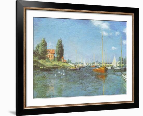 Red Boats Argenteuil, c.1875-Claude Monet-Framed Art Print