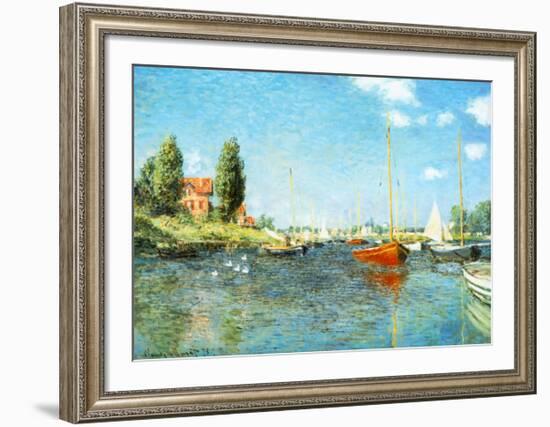 Red Boats at Argenteuil, c.1875-Claude Monet-Framed Art Print