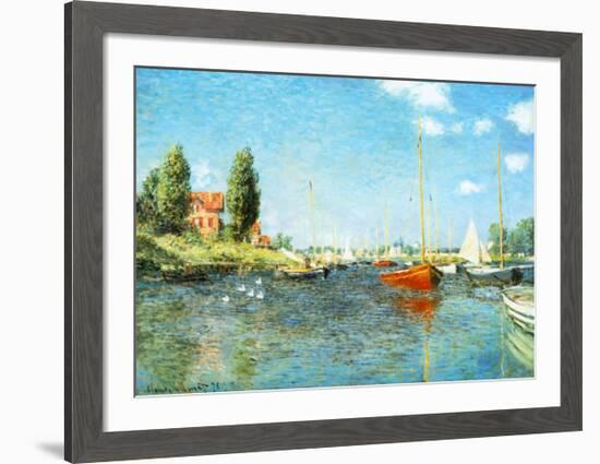 Red Boats at Argenteuil, c.1875-Claude Monet-Framed Art Print