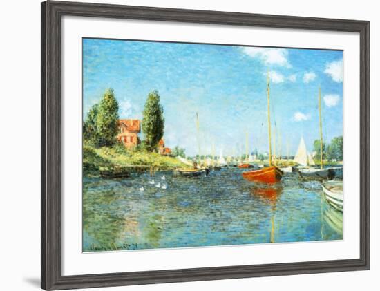 Red Boats at Argenteuil, c.1875-Claude Monet-Framed Art Print