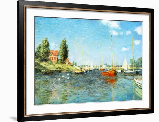 Red Boats at Argenteuil, c.1875-Claude Monet-Framed Art Print