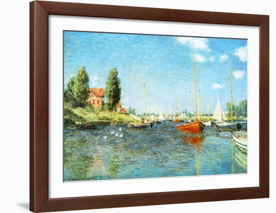 Red Boats at Argenteuil, c.1875-Claude Monet-Framed Art Print