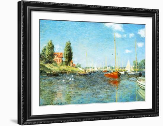 Red Boats at Argenteuil, c.1875-Claude Monet-Framed Art Print