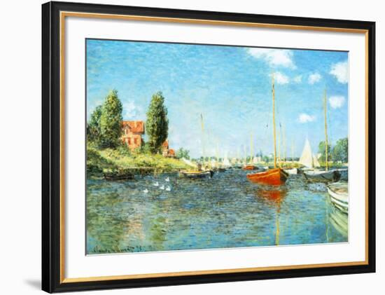 Red Boats at Argenteuil, c.1875-Claude Monet-Framed Art Print