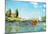 Red Boats at Argenteuil, c.1875-Claude Monet-Mounted Art Print