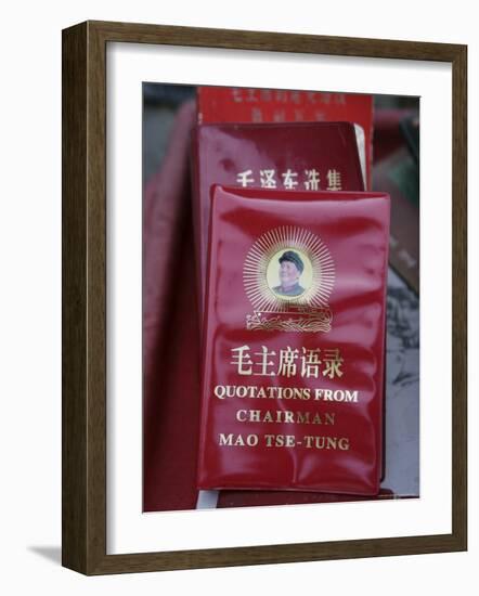 Red Book of Mao Sold at Souvenir Stand, Daxu Historical Town, Guilin, Guangxi Province, China, Asia-Angelo Cavalli-Framed Photographic Print