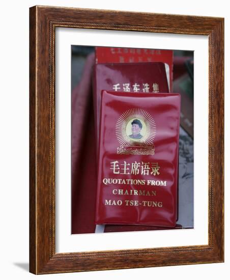 Red Book of Mao Sold at Souvenir Stand, Daxu Historical Town, Guilin, Guangxi Province, China, Asia-Angelo Cavalli-Framed Photographic Print