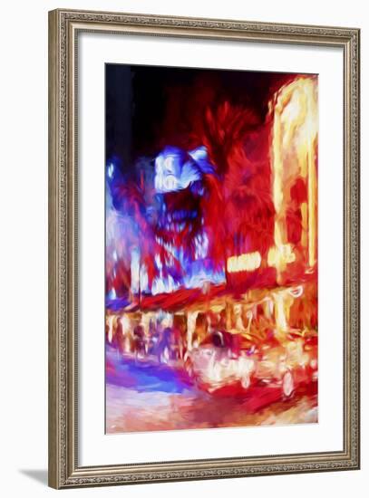 Red Boulevard II - In the Style of Oil Painting-Philippe Hugonnard-Framed Giclee Print