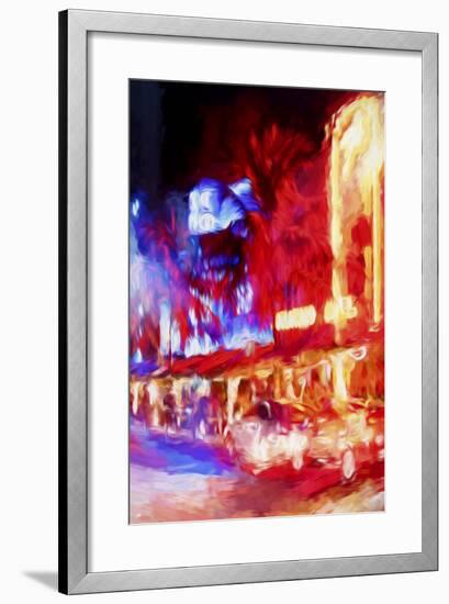 Red Boulevard II - In the Style of Oil Painting-Philippe Hugonnard-Framed Giclee Print