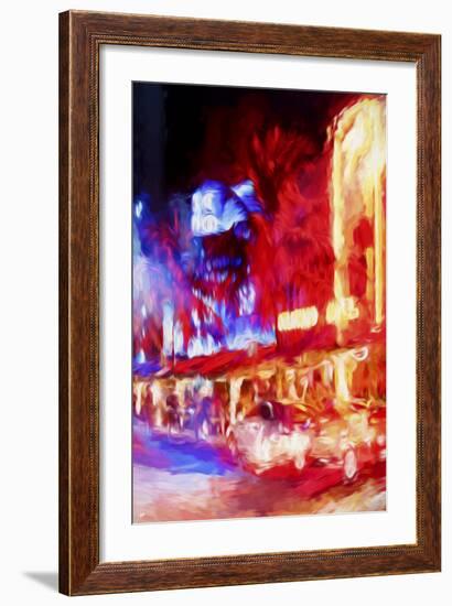 Red Boulevard II - In the Style of Oil Painting-Philippe Hugonnard-Framed Giclee Print