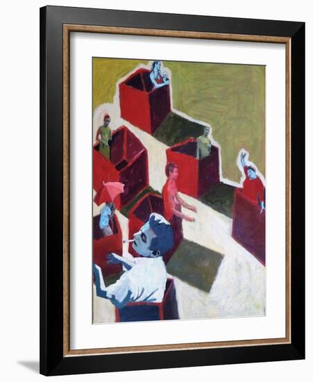 Red Boxes, 2016-Anastasia Lennon-Framed Giclee Print