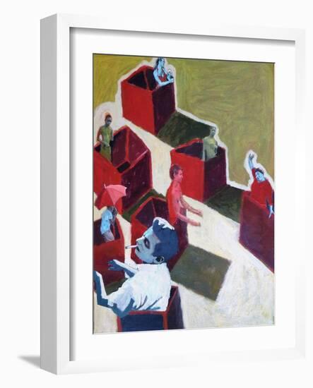 Red Boxes, 2016-Anastasia Lennon-Framed Giclee Print