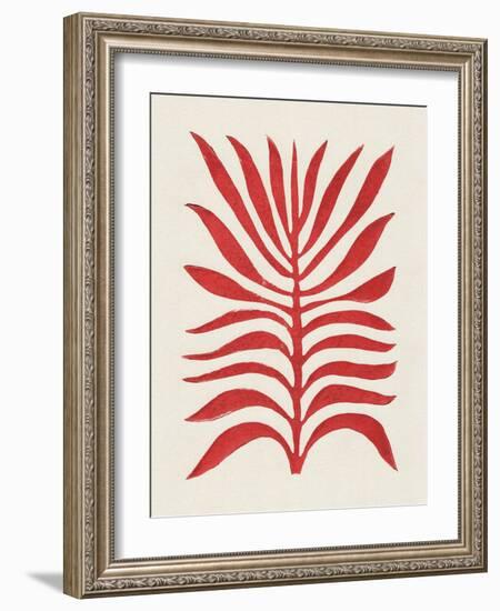 Red Branch / Lino Print-Alisa Galitsyna-Framed Giclee Print
