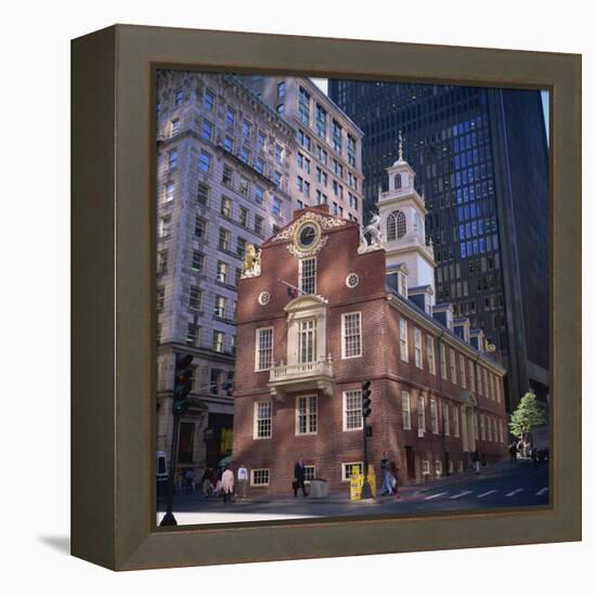 Red Brick Old State House, Boston, Massachusetts, New England, USA-Roy Rainford-Framed Premier Image Canvas