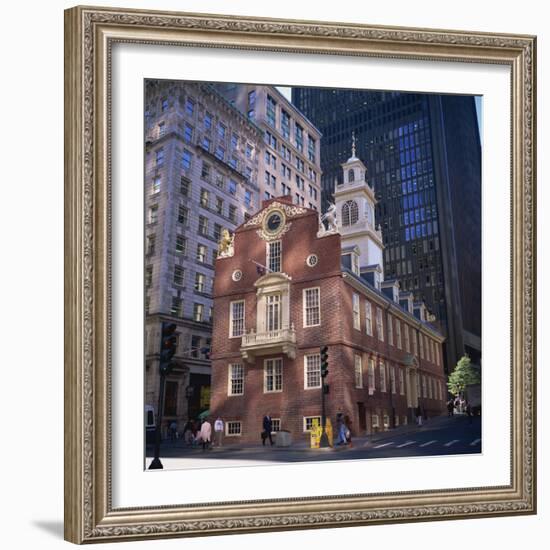 Red Brick Old State House, Boston, Massachusetts, New England, USA-Roy Rainford-Framed Photographic Print