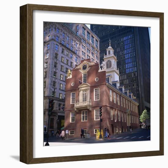 Red Brick Old State House, Boston, Massachusetts, New England, USA-Roy Rainford-Framed Photographic Print