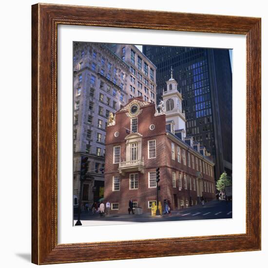 Red Brick Old State House, Boston, Massachusetts, New England, USA-Roy Rainford-Framed Photographic Print