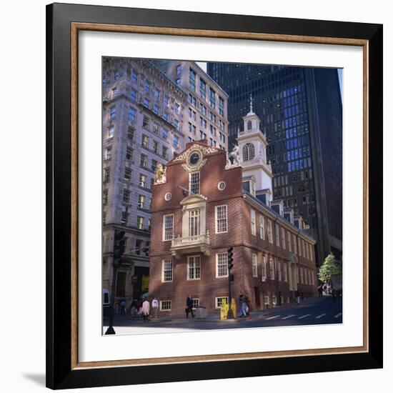 Red Brick Old State House, Boston, Massachusetts, New England, USA-Roy Rainford-Framed Photographic Print