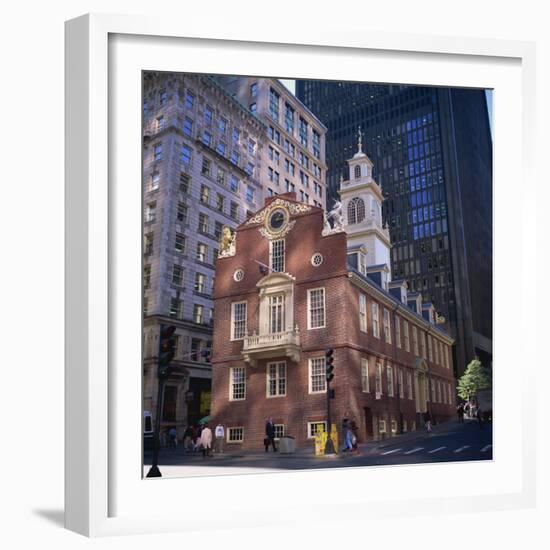 Red Brick Old State House, Boston, Massachusetts, New England, USA-Roy Rainford-Framed Photographic Print