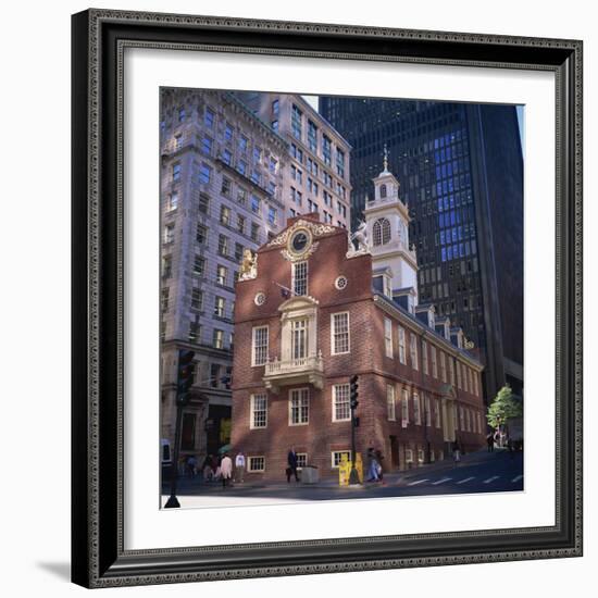 Red Brick Old State House, Boston, Massachusetts, New England, USA-Roy Rainford-Framed Photographic Print