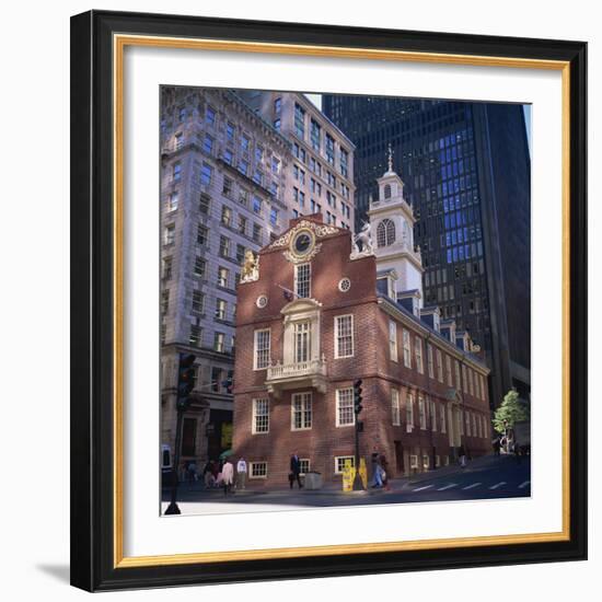 Red Brick Old State House, Boston, Massachusetts, New England, USA-Roy Rainford-Framed Photographic Print