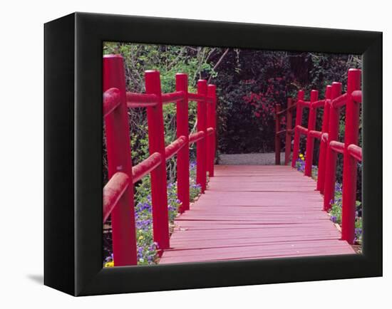 Red Bridge, Magnolia Plantation and Gardens, Charleston, South Carolina, USA-Julie Eggers-Framed Premier Image Canvas