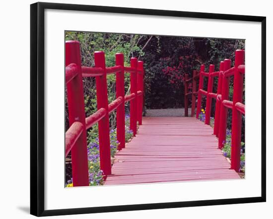 Red Bridge, Magnolia Plantation and Gardens, Charleston, South Carolina, USA-Julie Eggers-Framed Photographic Print